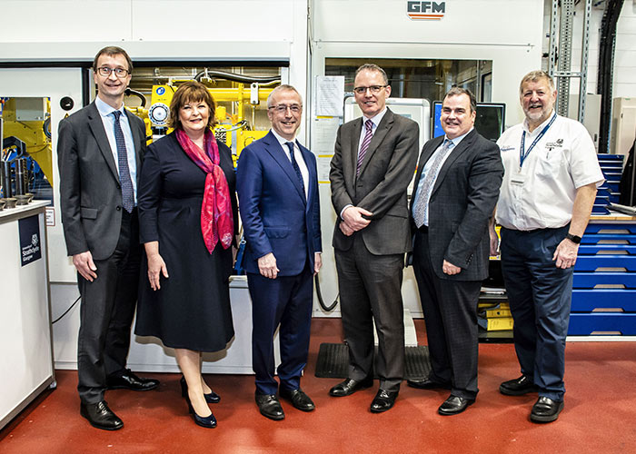 A group of Boeing and NMIS reps touring the AFRC facility, Inchinnan