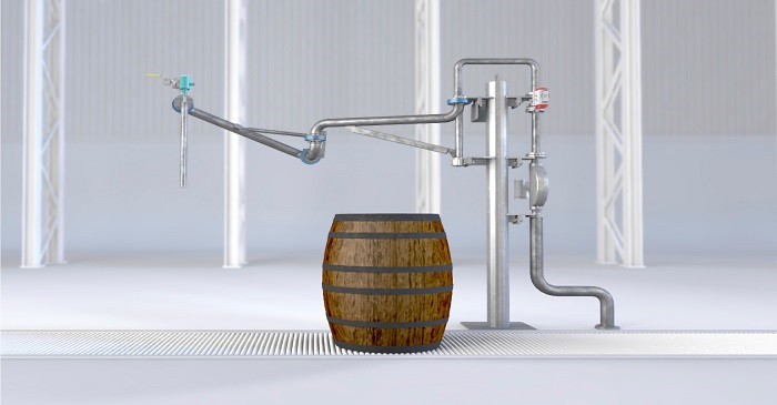 A distillery cask with machinery